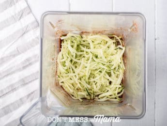 shredded zucchini in blender