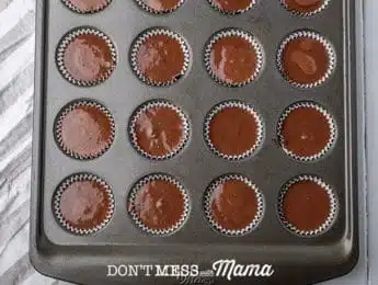 chocolate mix in muffins molds