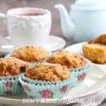 Gluten-Free Carrot Apple Sunshine Muffins on a white plate