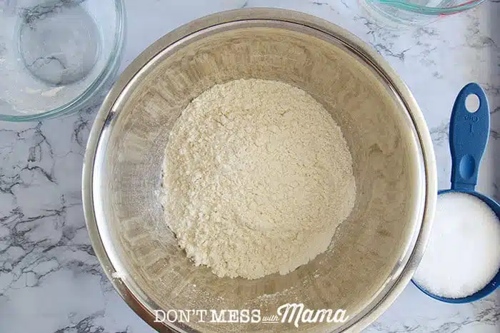 Flour in a mixing bowl 