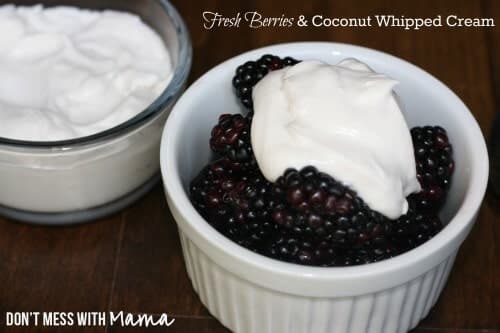 Fresh Berries in a pot with cream