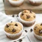 Gluten-Free Banana Coconut Mini Muffins in muffin molds