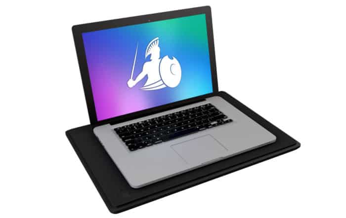 laptop on DefenderPad 