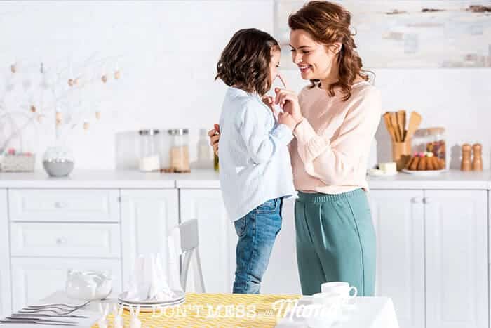 Mom and daughter in the kitchen