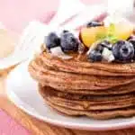 Gluten-Free Buttermilk Pancakes - make these for breakfast and some extra to store in the freezer to enjoy a quick, nutritious breakfast on the go - DontMesswithMama.com