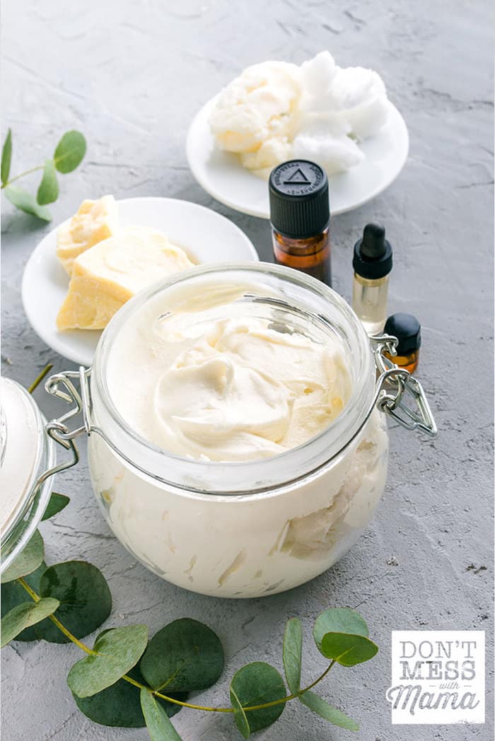 glass jar with body butter 