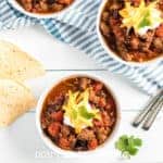 Instant Pot Beef Chili in bowls