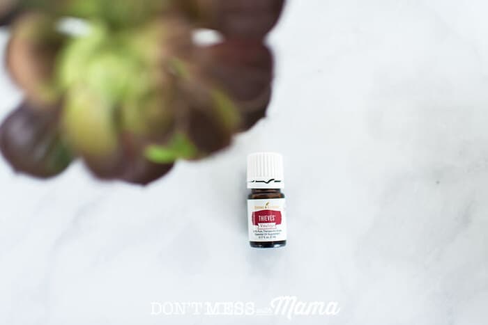 Closeup of Thieves Vitality oil