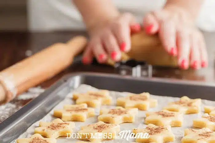 Gluten-Free Shortbread Cookies on a baking tray
