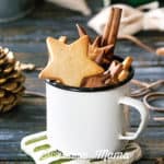 Gluten-Free Shortbread Cookies in a white mug