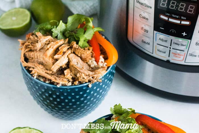 Instant pot with a bowl of chili