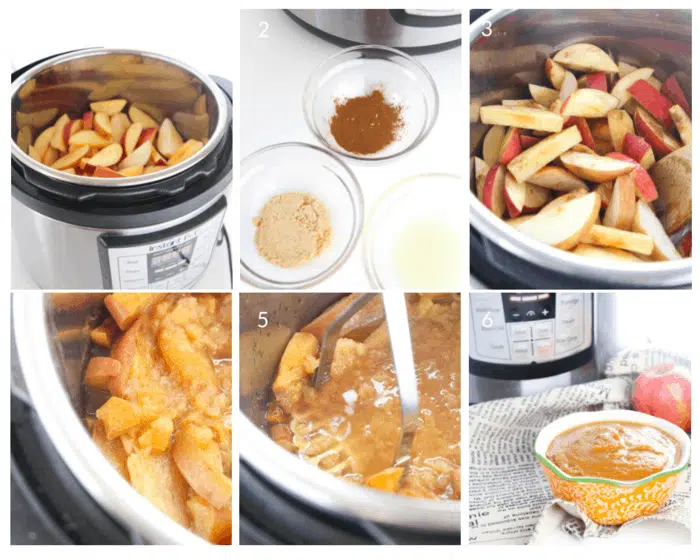 Step by step tutorial on how to make applesauce in an Instant Pot