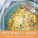 Spaghetti Squash Aglio E Olio (Spicy Pasta) - great low carb, Paleo and gluten free option to this favorite pasta dish - DontMesswithMama.com