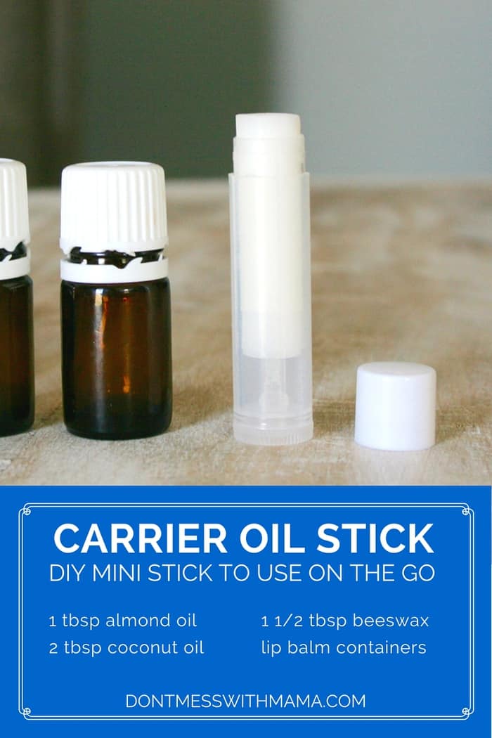 A graphic for how to make a diy carrier oil stick