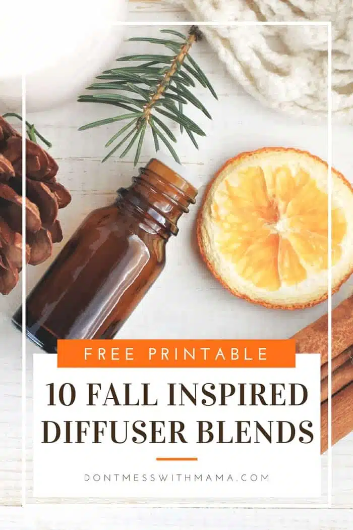 A graphic for 10 fall inspired diffuser blends