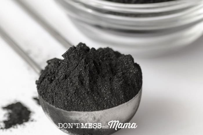 A scoop of activated charcoal