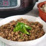 Instant Pot Taco Meat on a plate in lettuce wrap