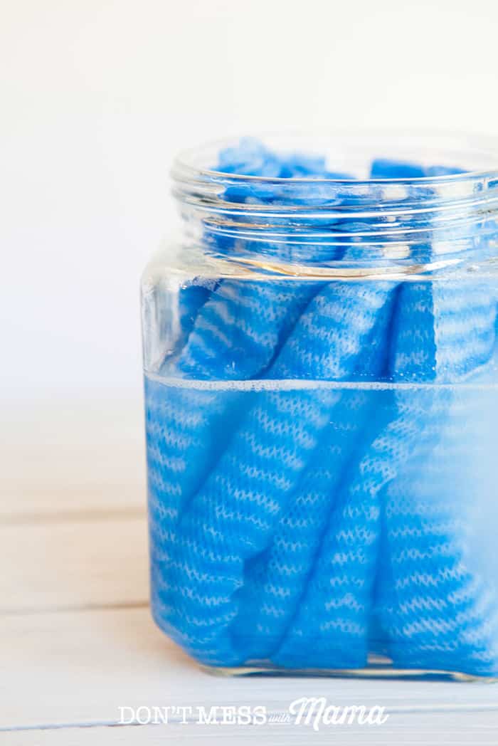 DIY Reusable Cleaning Wipe in jar