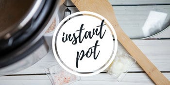 Photo of Instant Pot and cooking utensils with a link to Instant Pot recipes