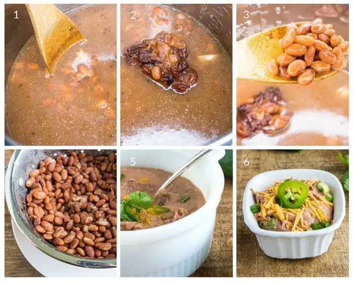 Step by step tutorial on how to make refried beans in the Instant Pot
