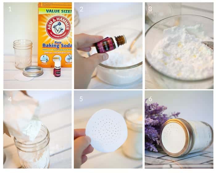 Step by step tutorial on how to make a DIY shoe powder