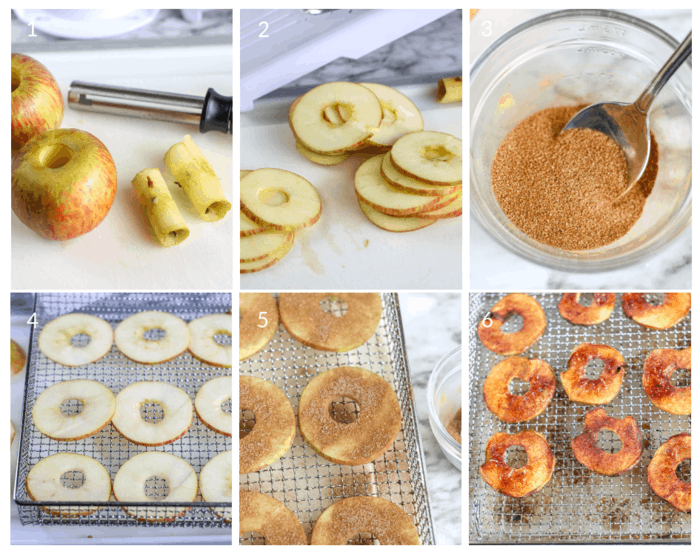 Step by step directions on how to make air fryer apple chips