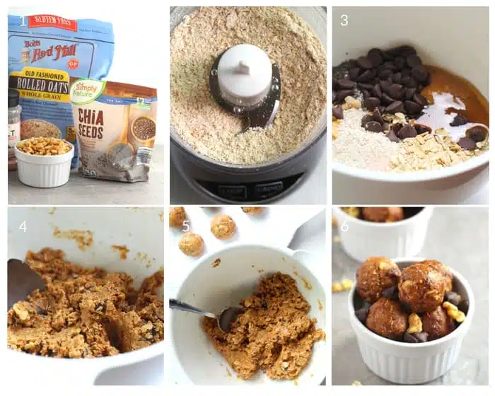 Process shots to show how to make Peanut Butter Protein Bites