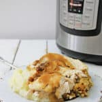 Instant Pot Turkey and Gravy on a plate