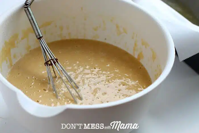 mixing bowl with batter in it