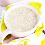 Vanilla Chai Latte in a white cup