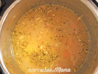 broth in an instant pot