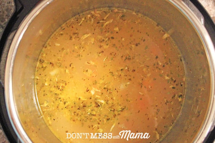 broth in an instant pot