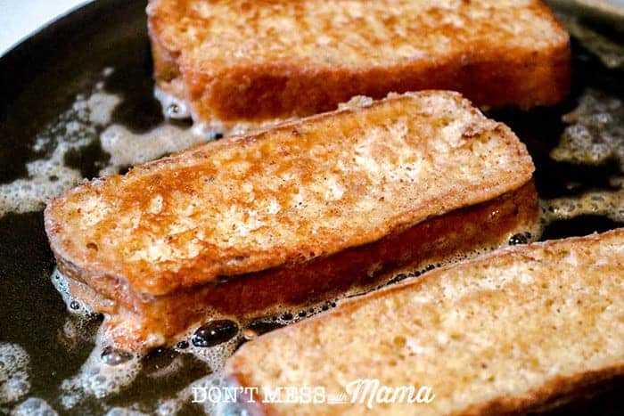 french toast cooking in a pan