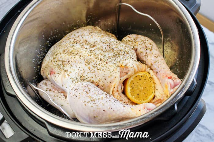 whole chicken in instant pot stuffed with lemon