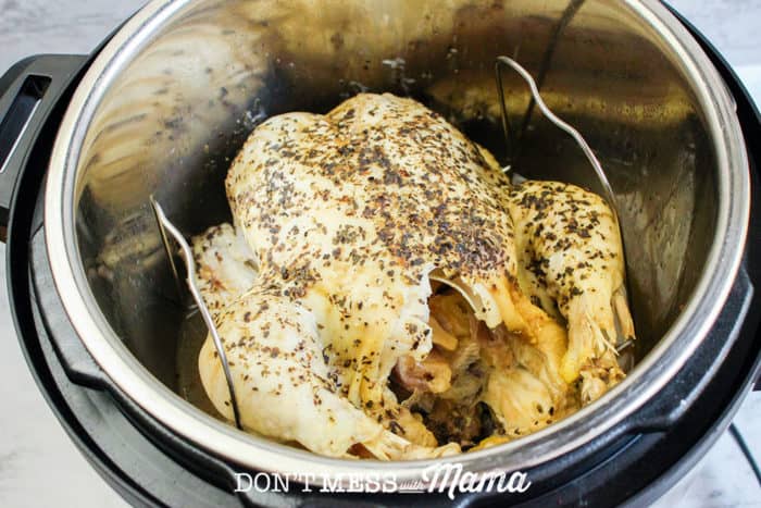 cooked whole chicken in instant pot