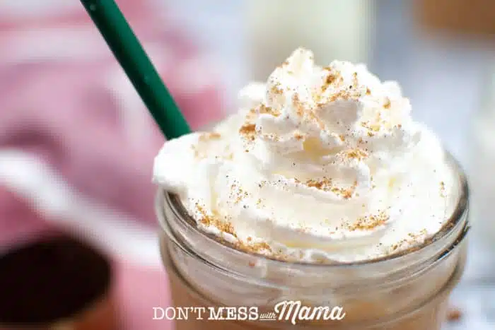 pumpkin spice frappe whipped cream topping