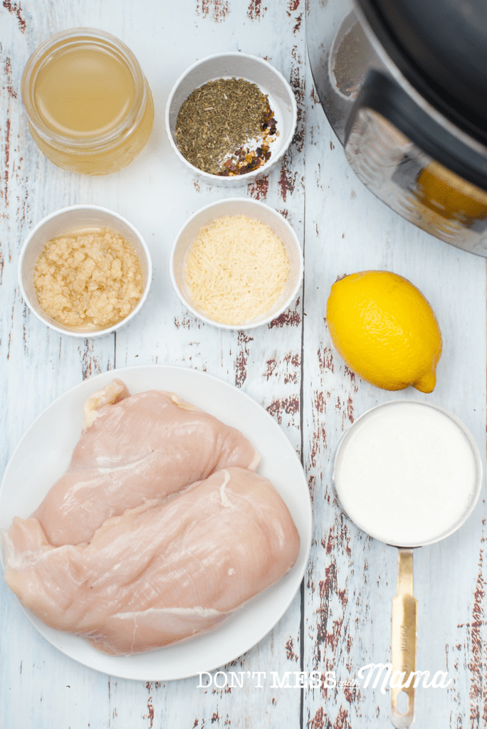 chicken breast and lemon with other cooking ingredients