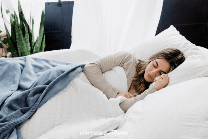 woman sleeping in bed 