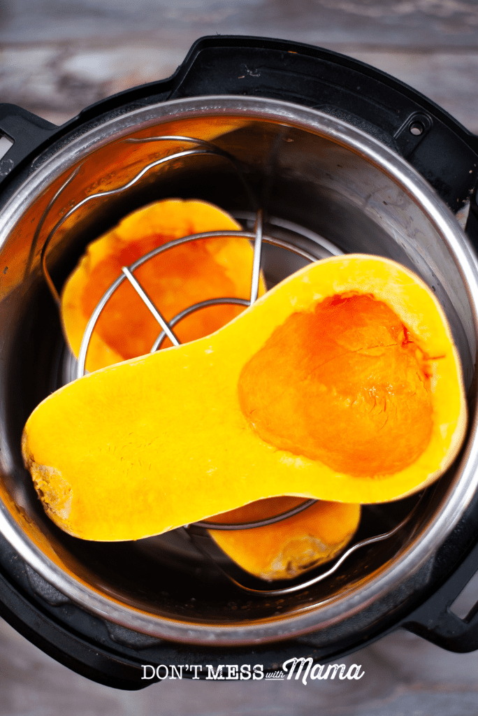 instant pot with butternut squash inside
