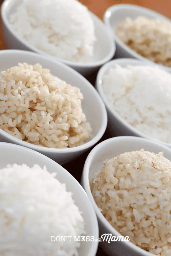 bowls of white rice