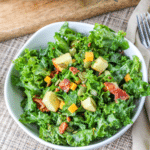 kale salad with apples and cheddar